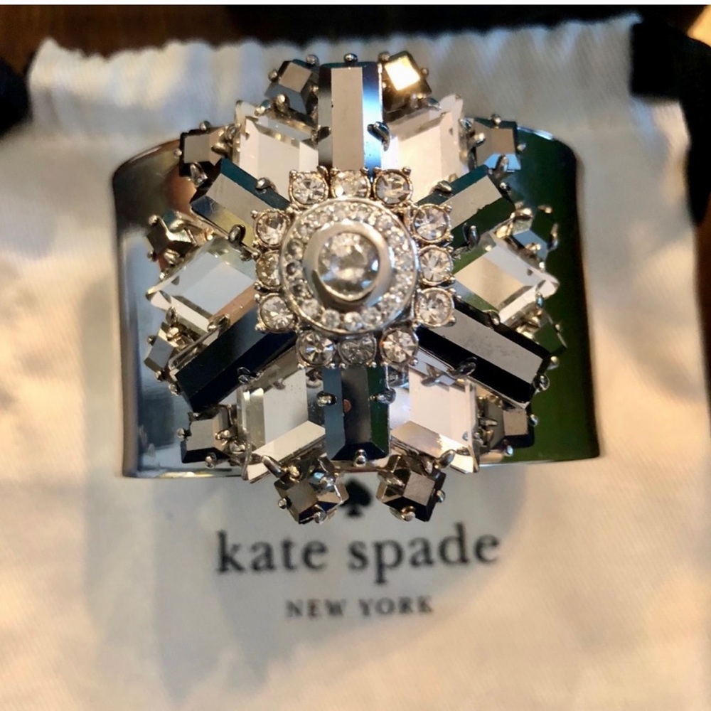 DESIGNED BY KATE SPADE!!! WARN TWICE SNOWFLAKE❄️, SILVER & CRYSTAL CUFF BRACKET